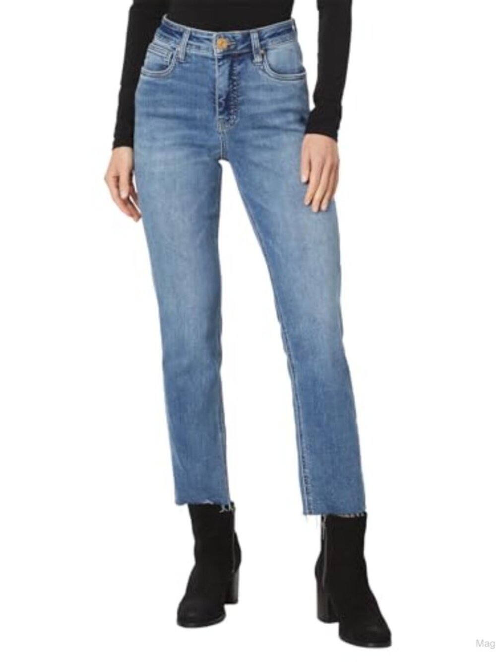 KUT from the Kloth High Rise Mom Jeans Raw Hem Tapered Leg